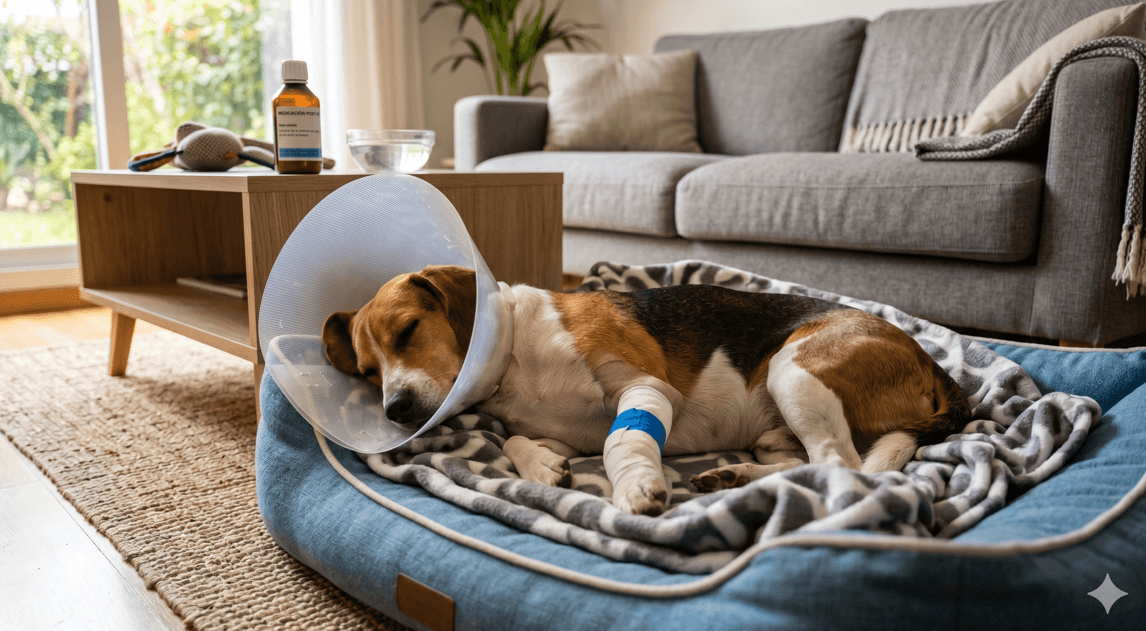 perrito post operacion
